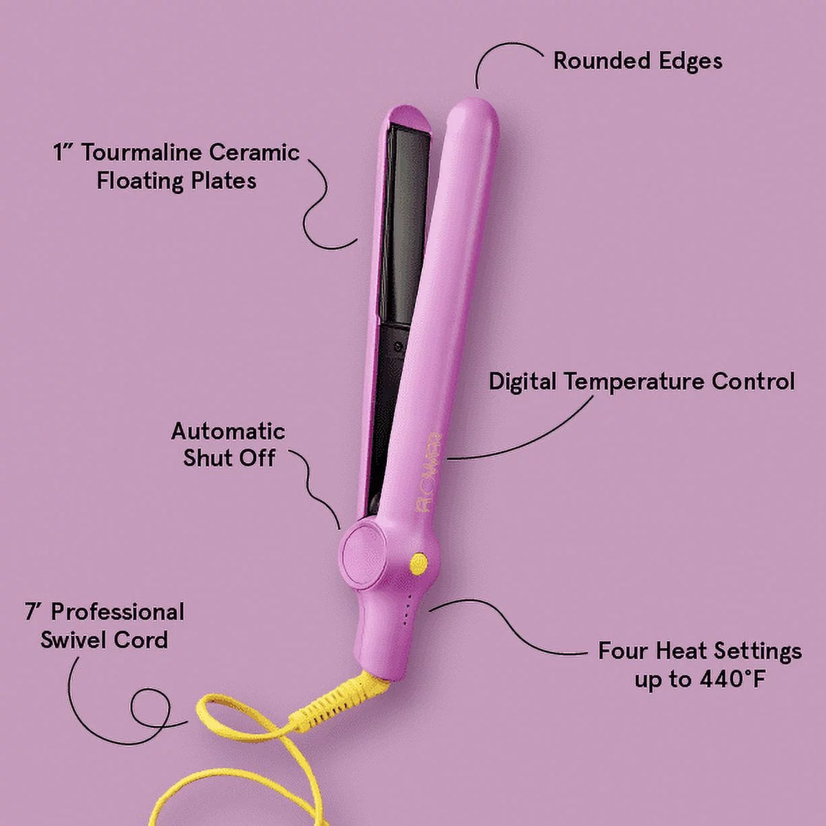 1" Ceramic Tourmaline Flat Iron Hair Straightener G4468