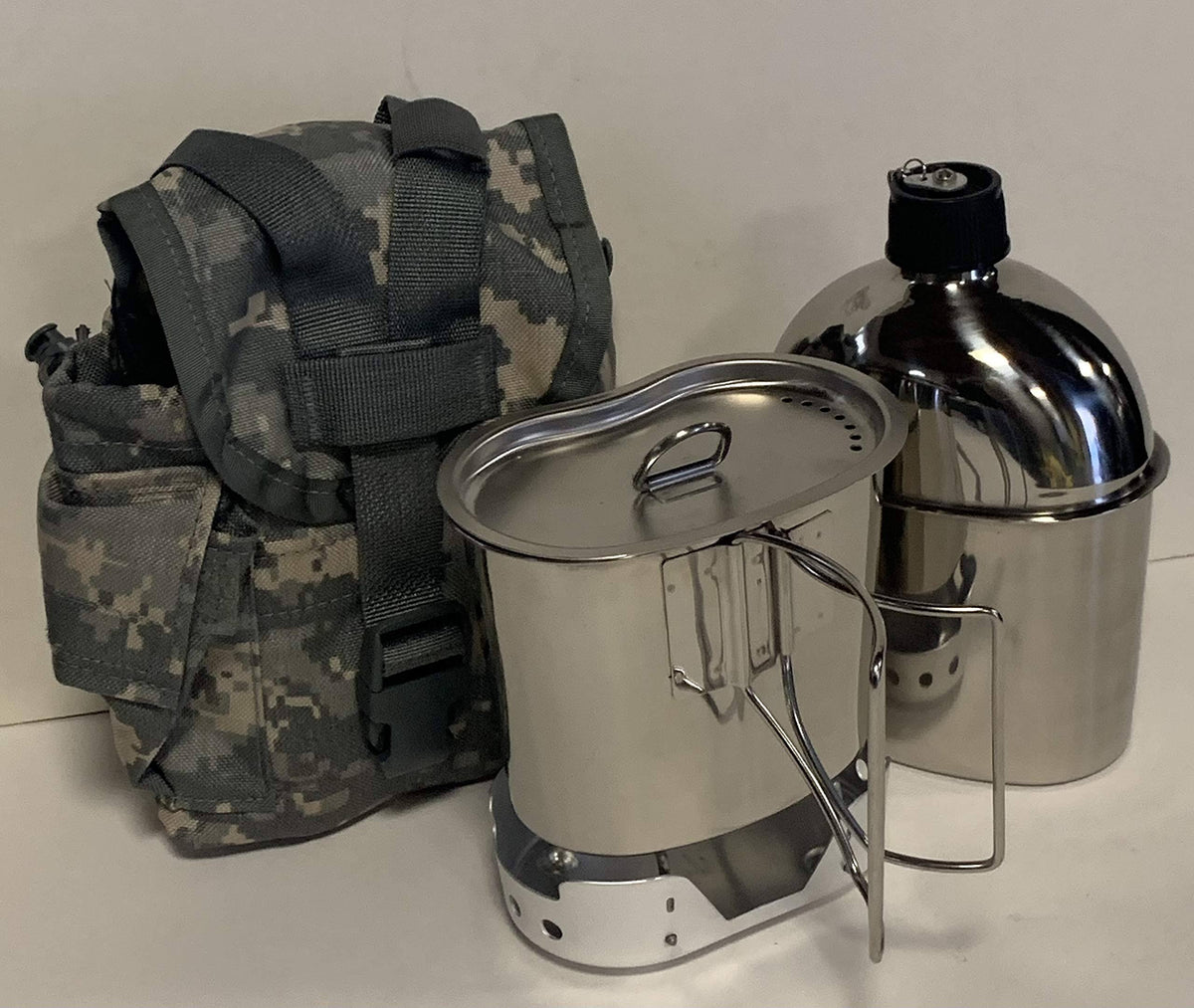 1 Qt. Stainless Steel Canteen with Cup and Vented Lid E552