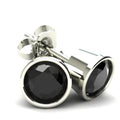 .33CT Round Brilliant Cut Black Diamond Stud Earrings In 14K Gold L9761