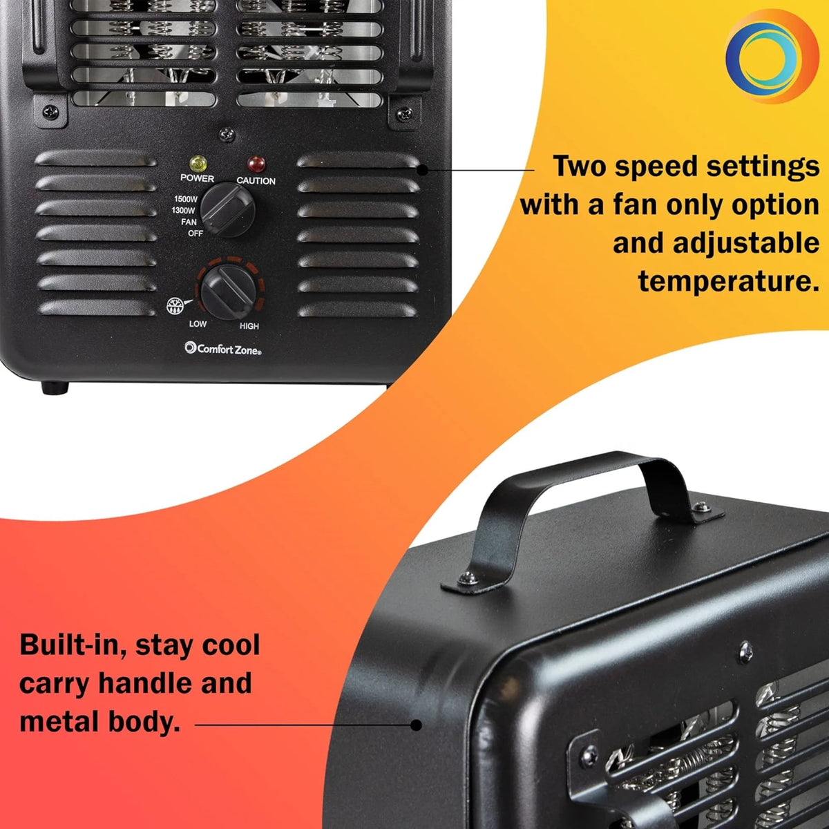 1,500-Watt Black Electric Utility Heater N200333